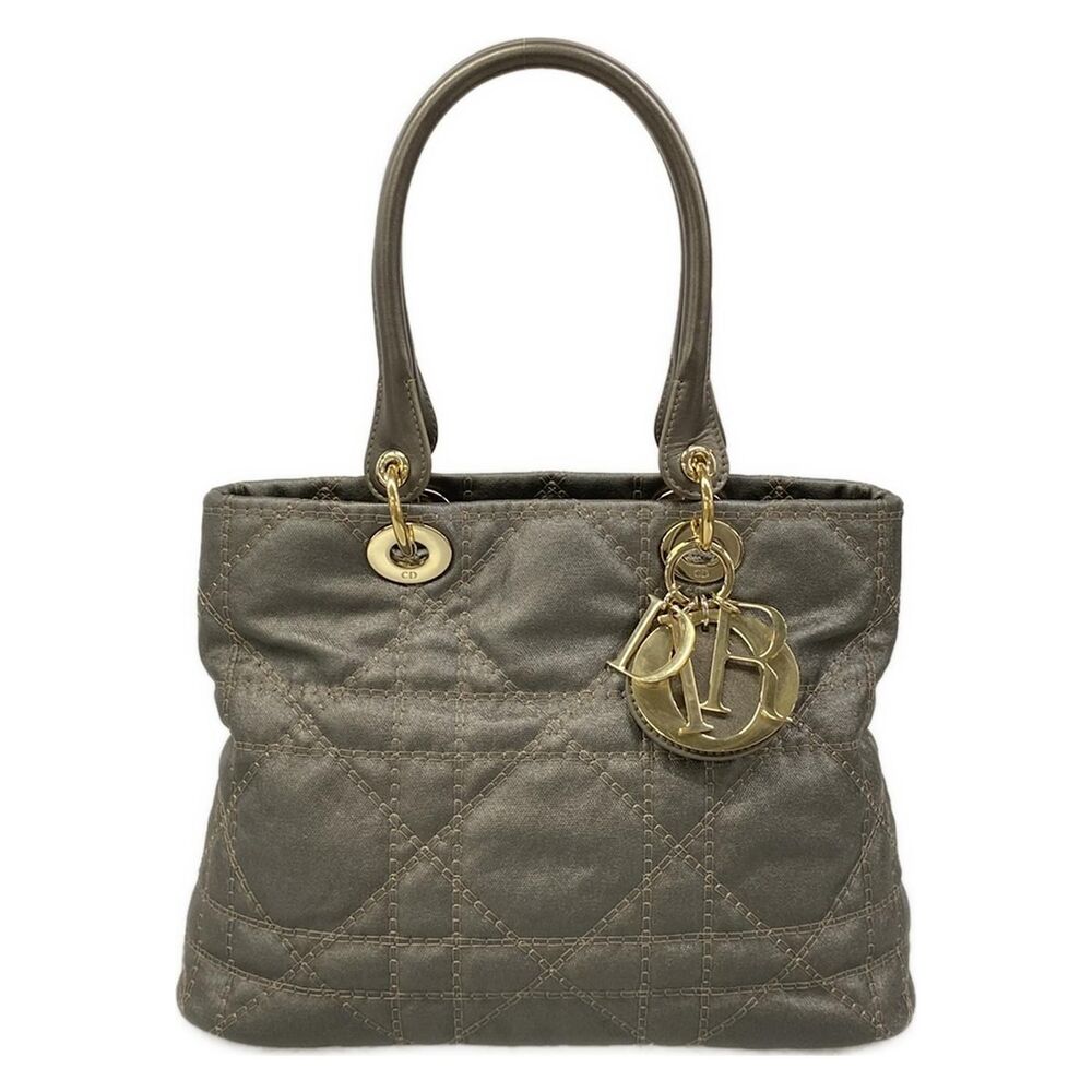 Christian Dior DIOR/ChristianDior Cannage Stitch Handbag Coated Canvas Leather